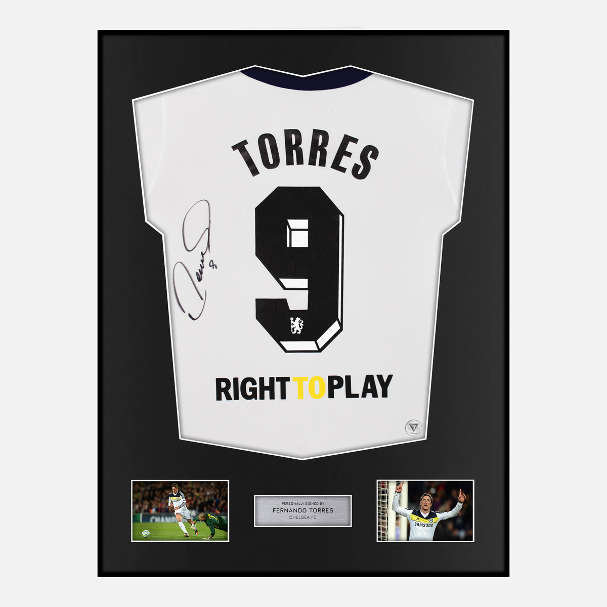 Framed Fernando Torres Signed Chelsea Shirt 2011-12 Third away [Classic] — Verified autograph with NFC and certificate | The Vault