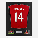 Framed Christian Eriksen Signed Manchester United Shirt Home 2023-24 [Modern]