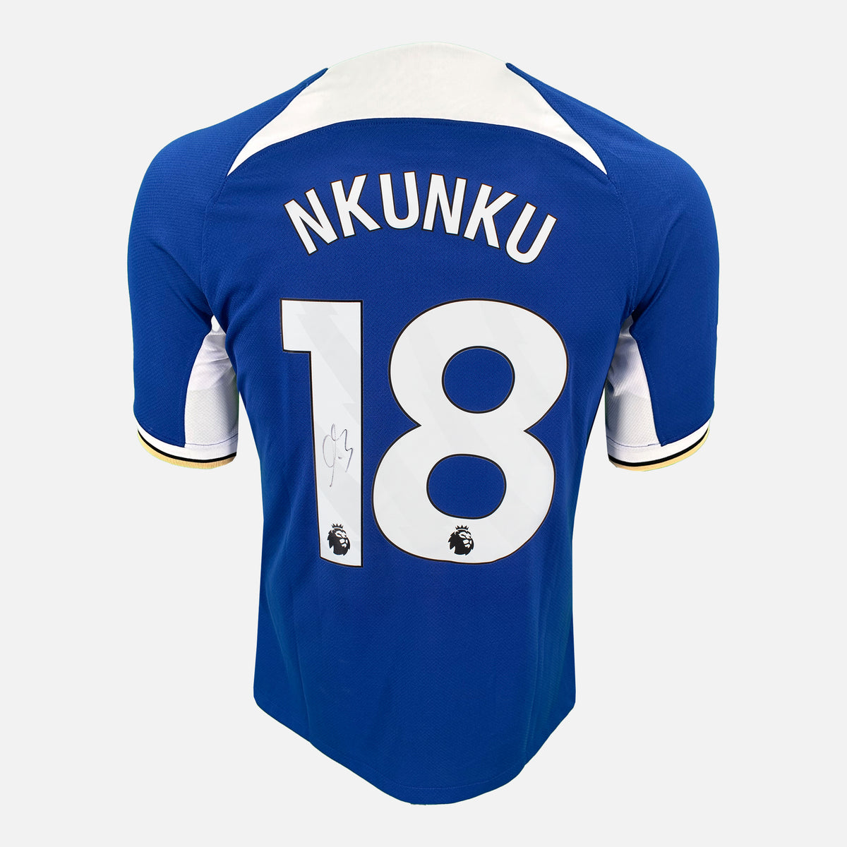 Christopher Nkunku Signed Chelsea Shirt 2023-24 Home [18] — Chelsea signed shirt from the 2023 to 2024 season | The Vault