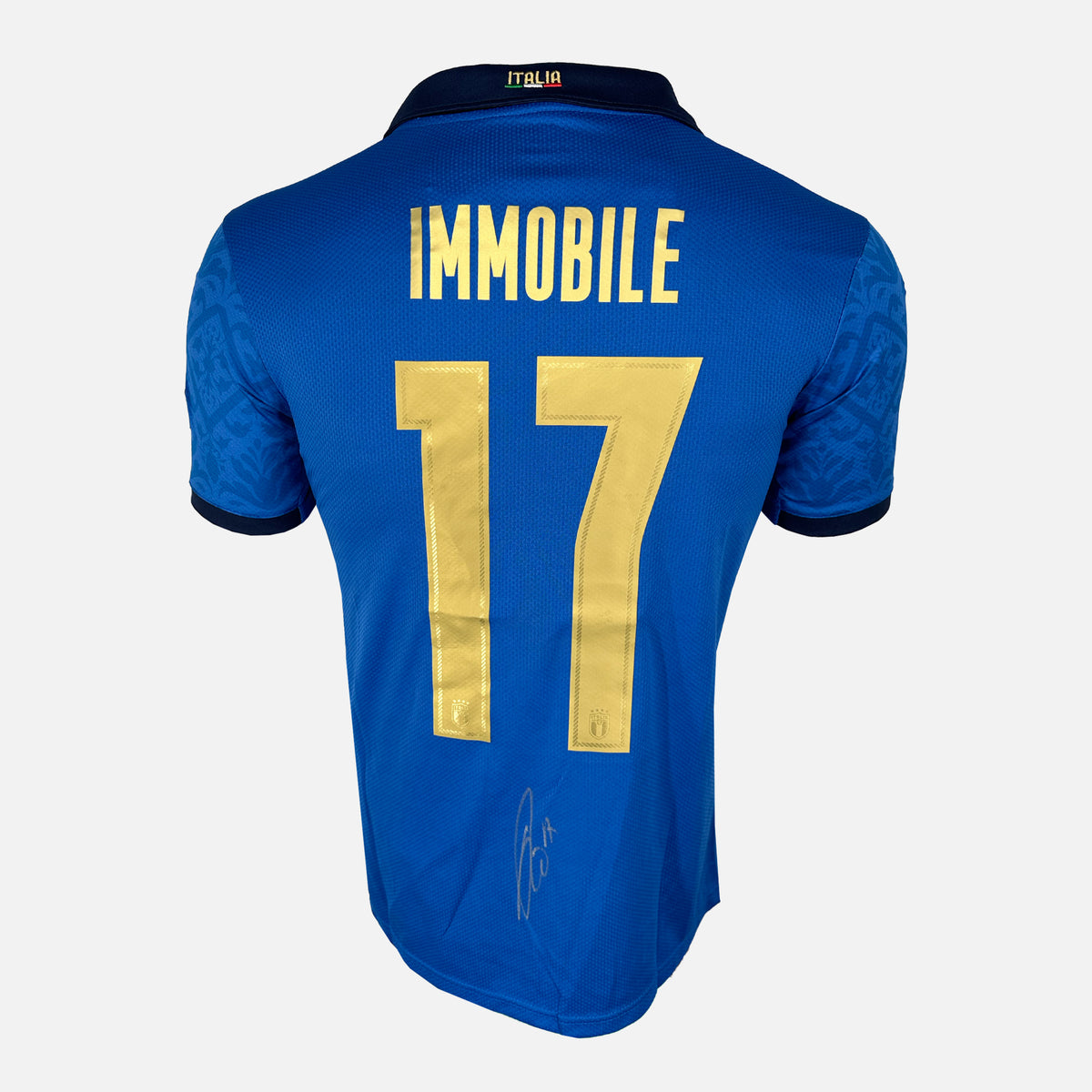 Ciro Immobile Signed Italy Shirt Euro 2020 Final Winners [17] — Official Italy shirt signed by Ciro Immobile | The Vault