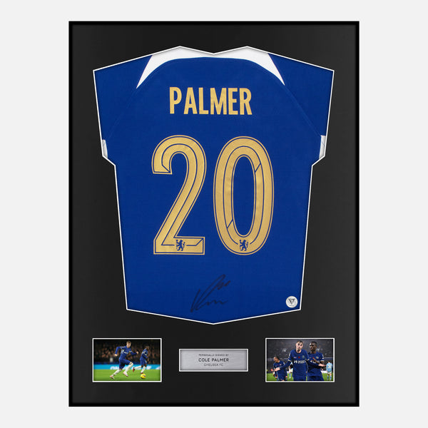 Framed Cole Palmer Signed Chelsea Shirt 2023-24 Home [Modern]