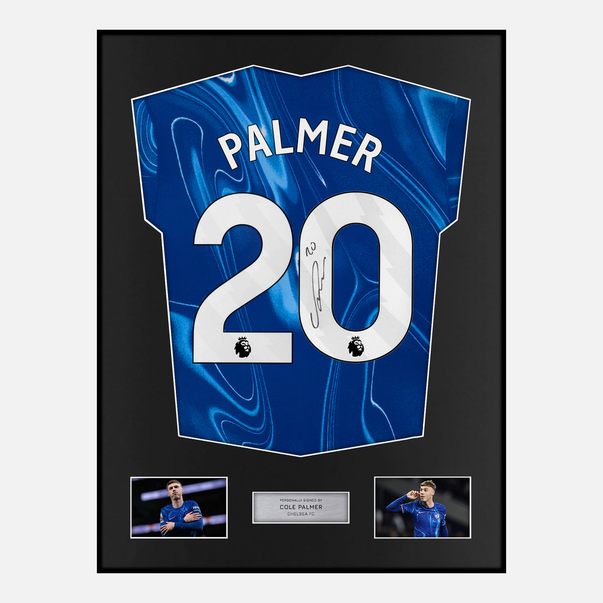 Framed Cole Palmer Signed Chelsea Shirt 2024-25 Home [Classic] — Classic framed Chelsea shirt signed by Cole Palmer | The Vault