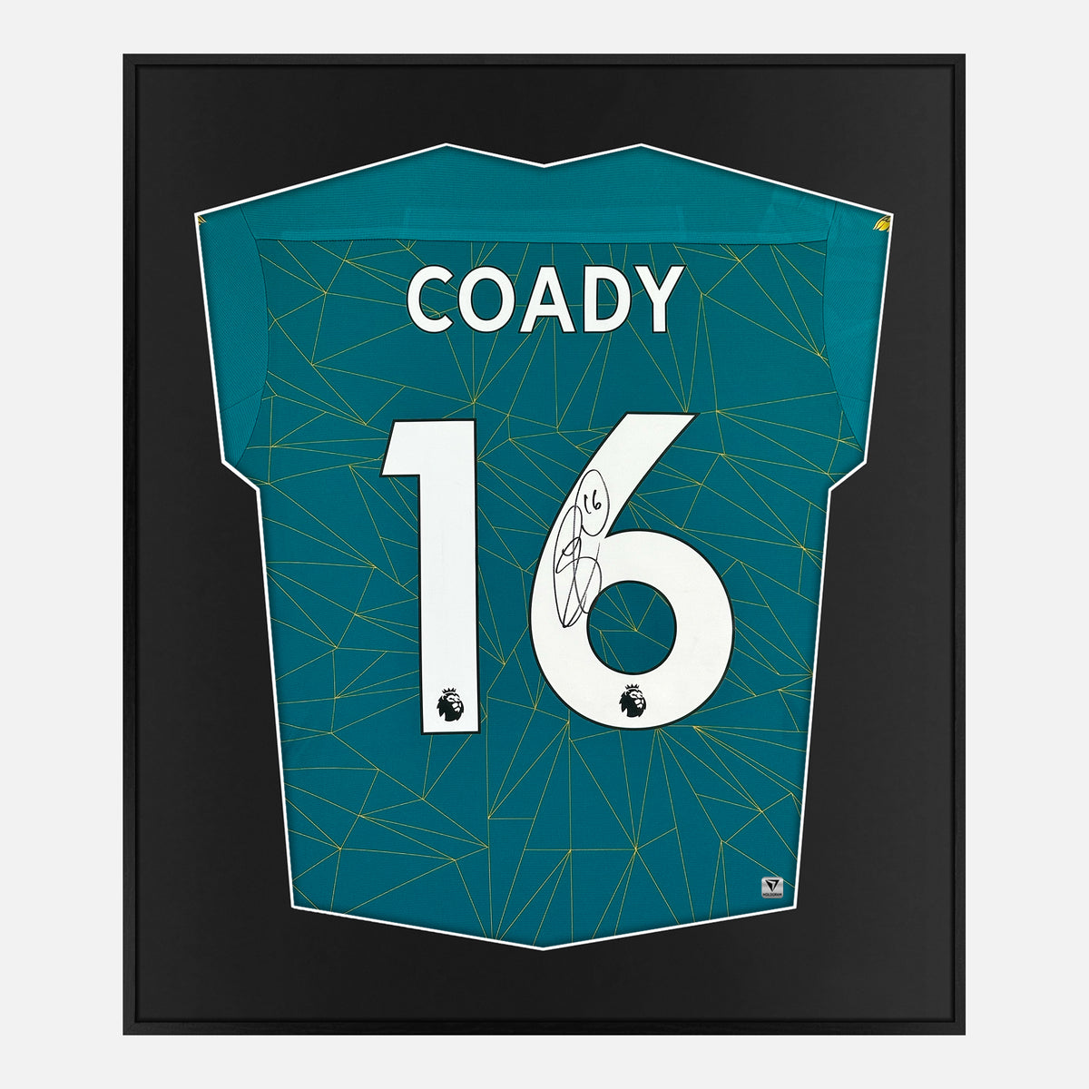 Framed Conor Coady Signed Shirt, Wolverhampton Wanderers [Lite] — Authentic signature with NFC and COA | The Vault