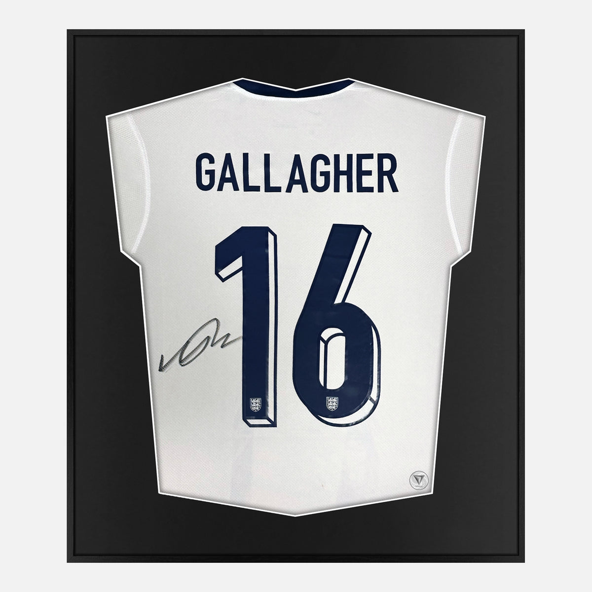 Framed Conor Gallagher Signed Shirt, Autograph England Kit [Lite] — Authentic signature with NFC and COA | The Vault