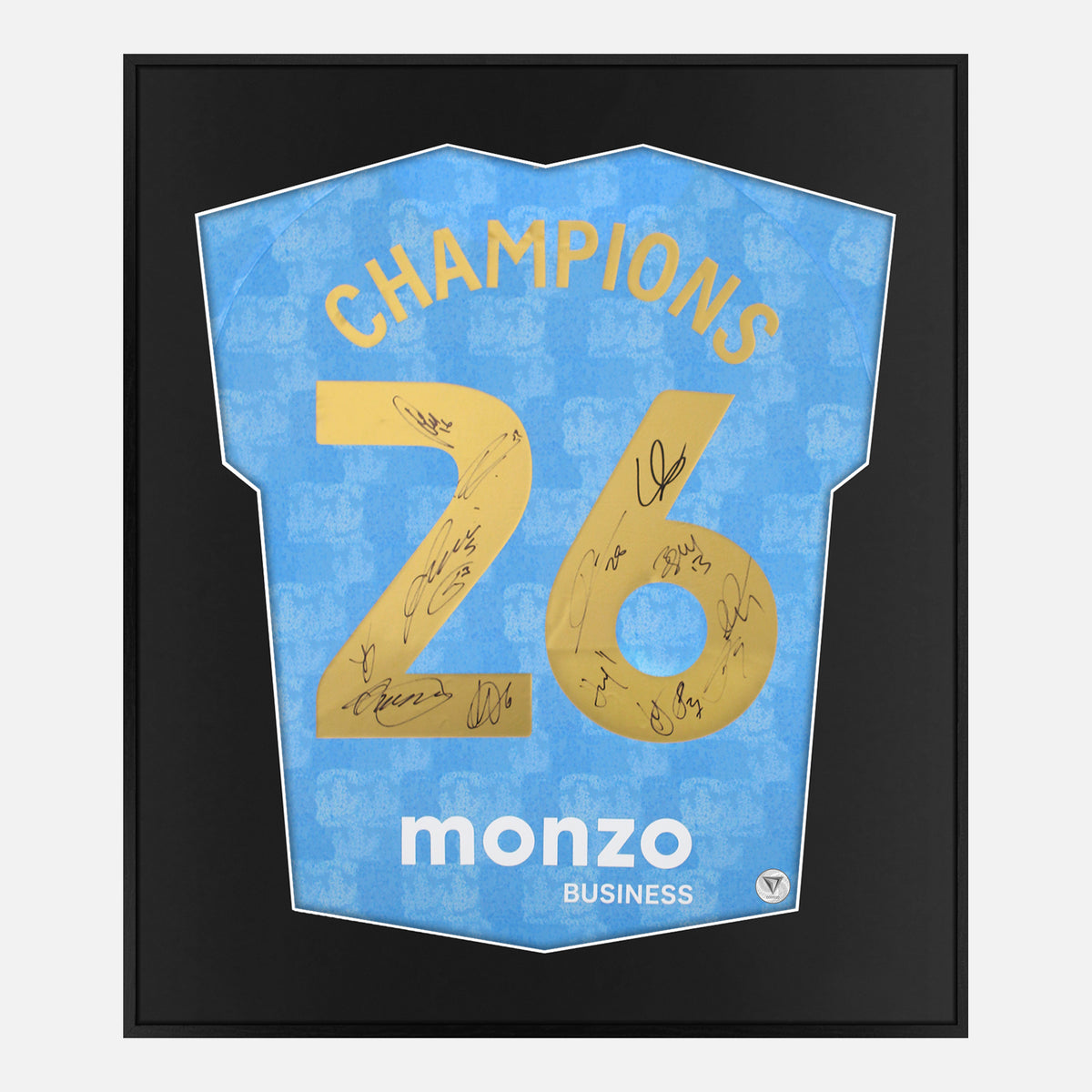 Framed Coventry City Signed Shirt, 2026 Champions [Lite] — Lite framed signed Coventry City shirt | The Vault