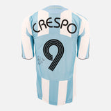 Framed Hernan Crespo Signed Argentina Shirt 2007-09 Home [Modern]