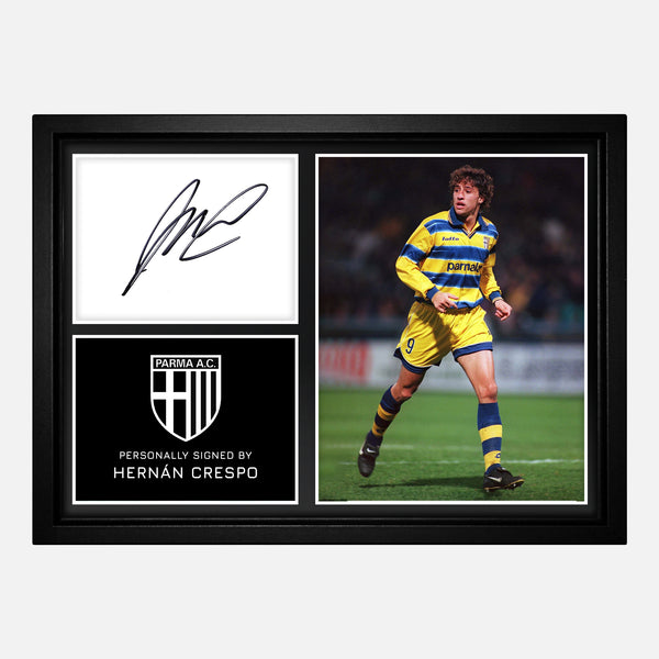 Framed Hernan Crespo Signed Parma Photo Montage [A4]