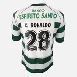 2002-03 Sporting Lisbon Home Shirt Ronaldo 28 Rookie [Excellent] M