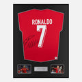 Framed Cristiano Ronaldo Signed Portugal Shirt Home 2024-25 [Classic]