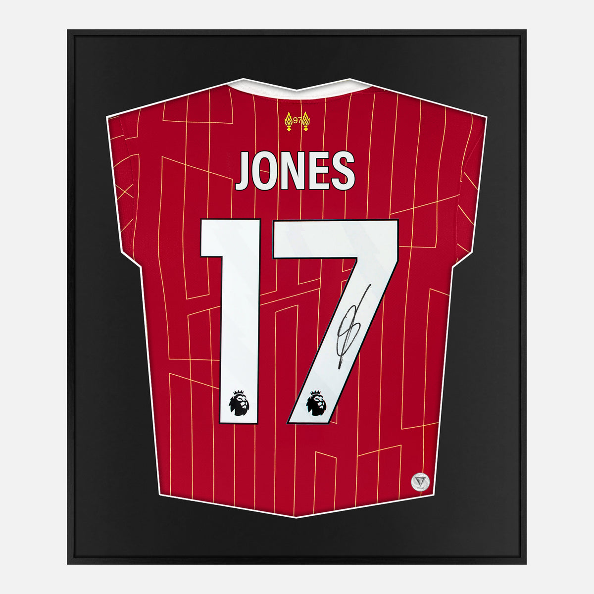 Framed Curtis Jones Signed Liverpool Shirt 2024-25 Home [Lite] — Authentic signature with NFC and COA | The Vault
