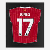 Framed Curtis Jones Signed Liverpool Shirt 2024-25 Home [Lite]