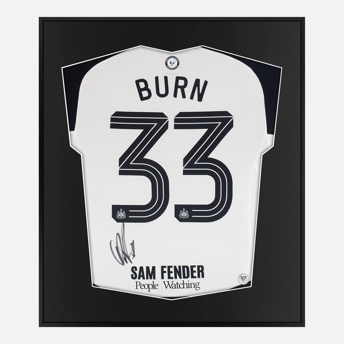 Framed Dan Burn Signed Shirt, Newcastle United League Cup Final [Lite] — Authentic signature with NFC and COA | The Vault