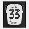 Framed Dan Burn Signed Shirt, Newcastle United League Cup Final [Lite]