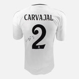 Framed Dani Carvajal Signed Real Madrid Shirt 2024-25 Home [Modern]