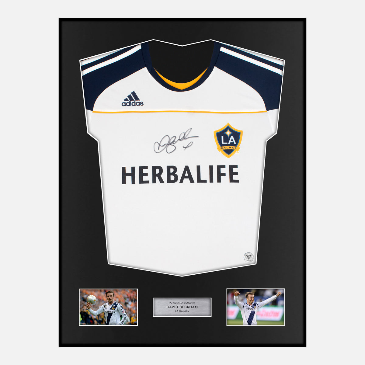 Framed David Beckham Signed LA Galaxy Shirt 2010-11 Home [Classic] — Verified autograph with NFC and certificate | The Vault