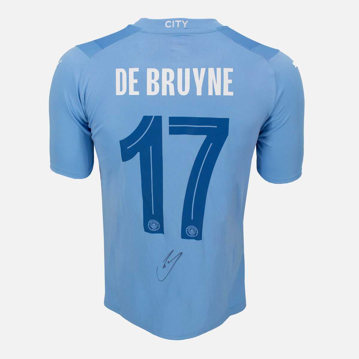 Kevin De Bruyne Signed Manchester City Shirt 2023-24 Home [17] — Manchester City signed shirt from the 2023 to 2024 season | The Vault