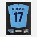 Framed Kevin De Bruyne Signed Manchester City Shirt 2023 Treble [Classic]