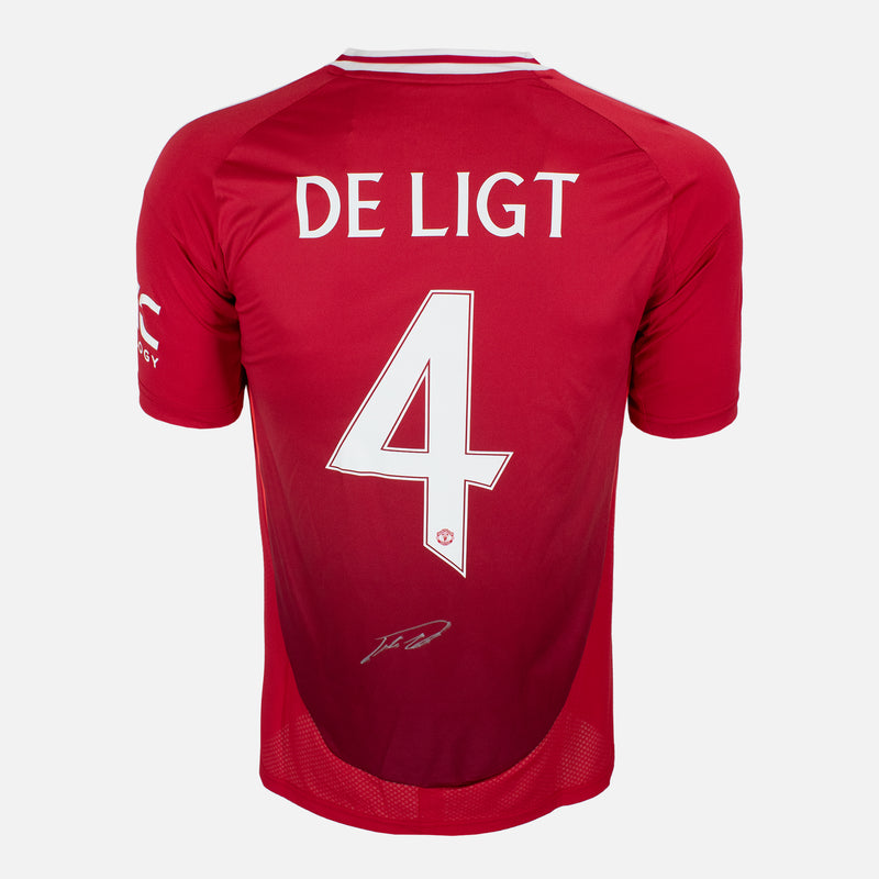 Framed De Ligt Signed Manchester United Shirt, Red Home [Modern]