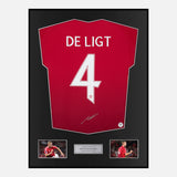 Framed De Ligt Signed Manchester United Shirt, Red Home [Modern]