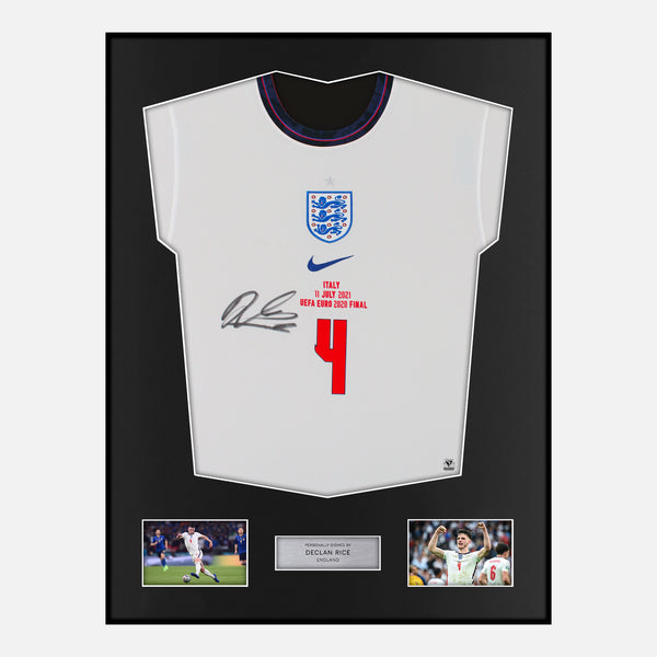 Framed Declan Rice Signed England Shirt Euro 2020 Final [Modern]