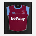 Framed Declan Rice Signed Shirt, West Ham United display [Lite]