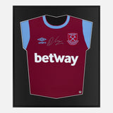 Framed Declan Rice Signed Shirt, West Ham United display [Mini]