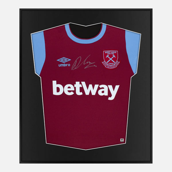 Framed Declan Rice Signed Shirt, West Ham United display [Mini]