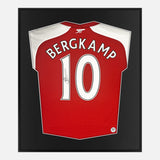 Framed Bergkamp Signed Shirt, Arsenal Legend, Home [Mini]