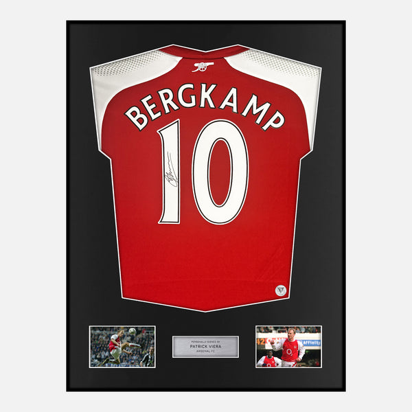 Framed Dennis Bergkamp Signed Arsenal Shirt Home [Modern]