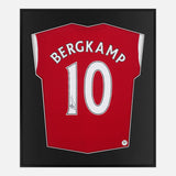 Framed Bergkamp Signed Shirt, Arsenal Legend, Home [Lite]