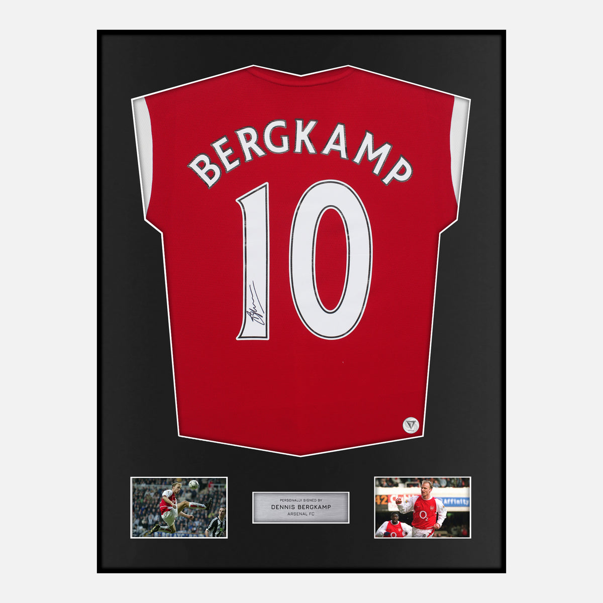 Framed Dennis Bergkamp Signed Arsenal Shirt Home [Classic] — Verified autograph with NFC and certificate | The Vault