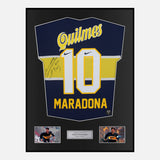Framed Diego Maradona Signed Boca Juniors Shirt 1997-98 Home [Classic]