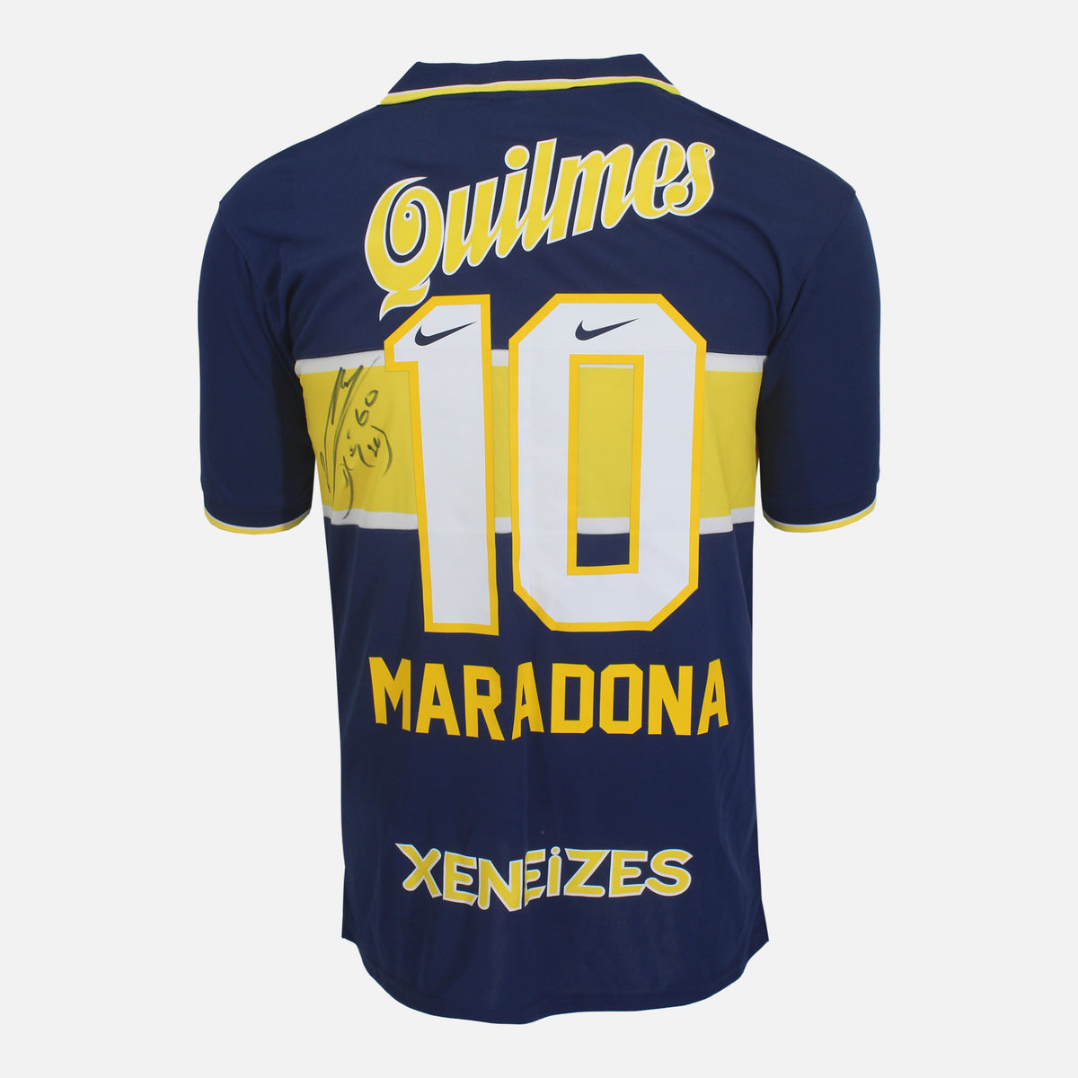 Diego Maradona Signed Boca Juniors Shirt Home [10] — Official Boca Juniors shirt signed by Diego Maradona | The Vault