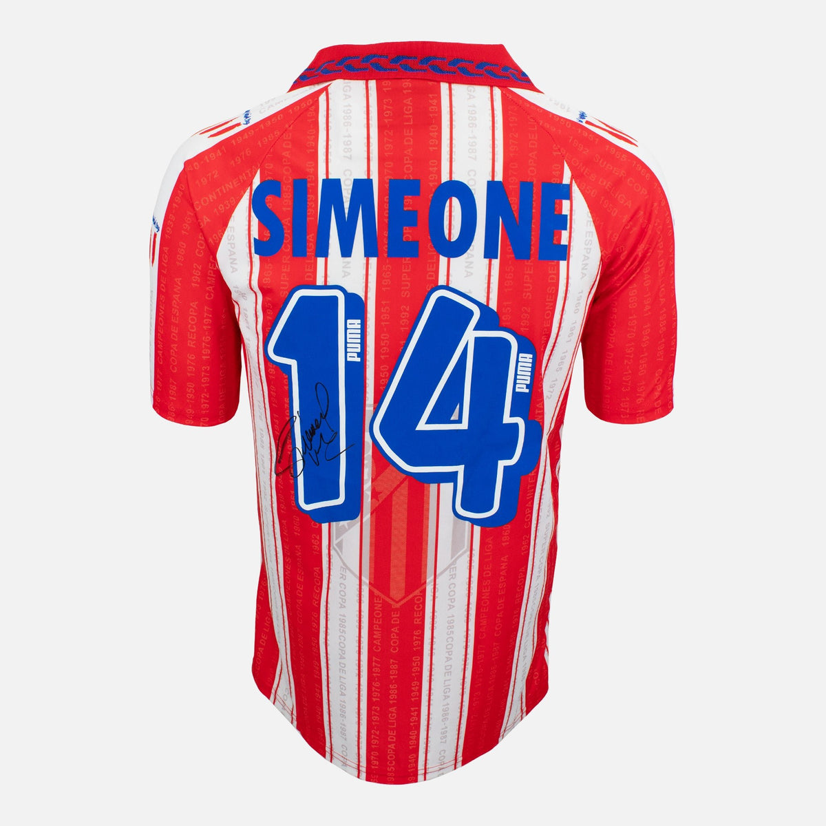 Diego Simeone Signed Atletico Madrid Shirt 1995-96 Home [14] — Atletico Madrid signed shirt from the 1995 to 1996 season | The Vault