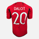 Framed Diogo Dalot Signed Manchester United Shirt Home 2023-24 [Modern]