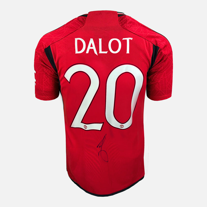 Framed Dalot Signed Shirt, Manchester United Home [Mini]