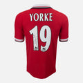 Dwight Yorke Signed Manchester United Shirt 1999 Treble [19]