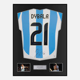 Framed Paulo Dybala Signed Argentina Shirt 2024-25 Home [Classic]