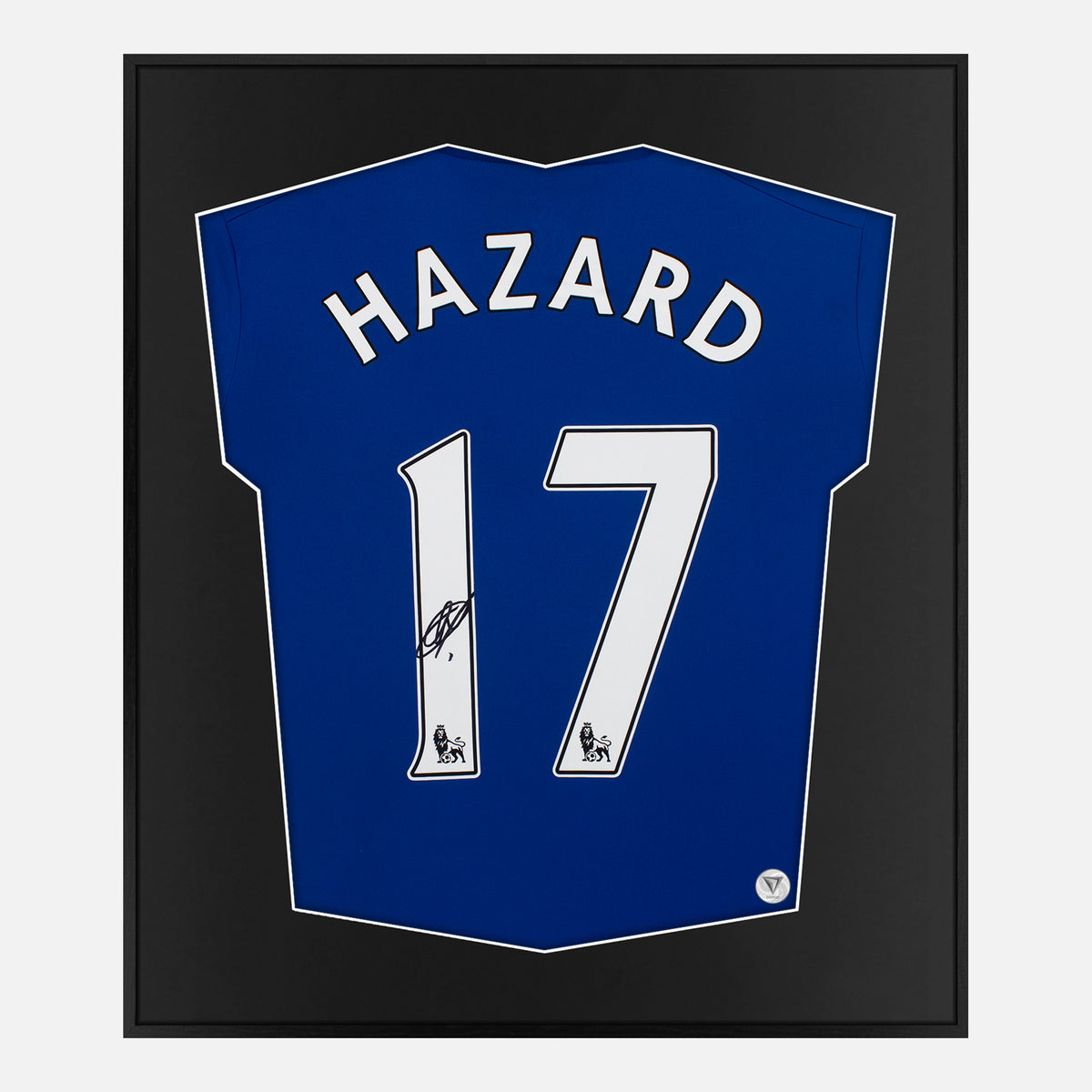 Framed Hazard Signed Shirt, Chelsea Home 17 [Lite] — Authentic signature with NFC and COA | The Vault
