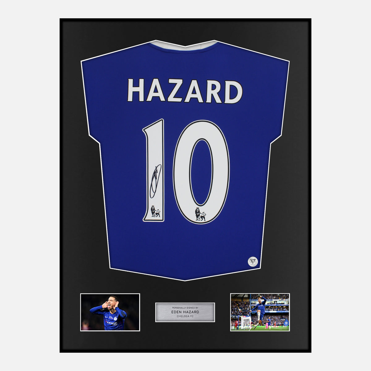 Framed Eden Hazard Signed Chelsea Shirt 2016-17 Home [Classic] — Classic framed Chelsea shirt signed by Eden Hazard | The Vault
