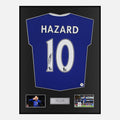 Framed Eden Hazard Signed Chelsea Shirt 2016-17 Home [Classic]