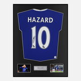 Framed Eden Hazard Signed Chelsea Shirt 2016-17 Home [Classic]