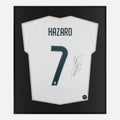 Framed Hazard Signed Shirt, Real Madrid Home 7 [Lite]