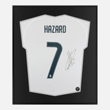 Framed Hazard Signed Shirt, Real Madrid Home 7 [Lite]