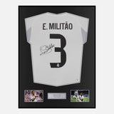 Framed Eder Militao Signed Real Madrid Shirt 2025-26 Home [Classic]