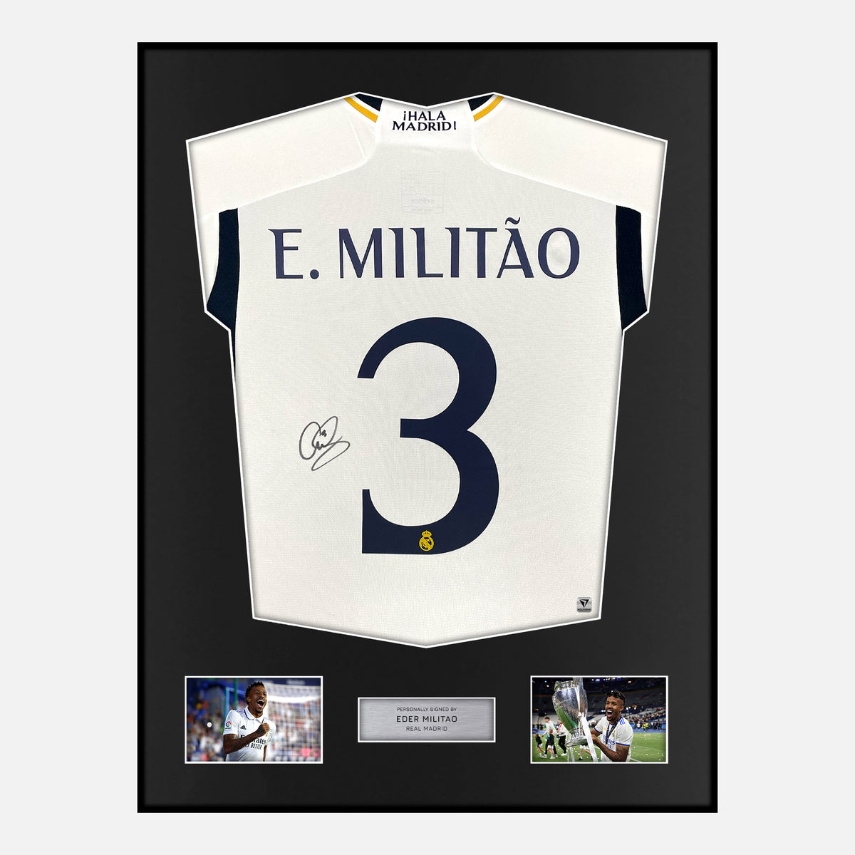 Framed Eder Militao Signed Real Madrid Shirt 2023-24 Home [Classic] — Verified autograph with NFC and certificate | The Vault