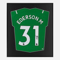 Framed Ederson Signed Shirt, Manchester City Goalkeeper [Lite]