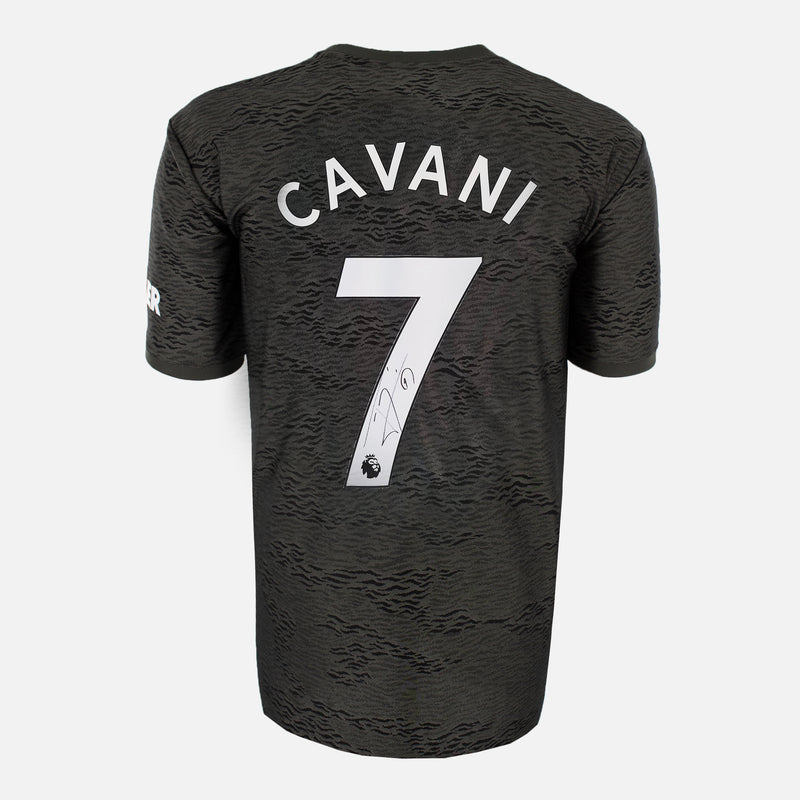 Framed Edinson Cavani Signed Manchester United Shirt 2020-21 Away [Modern]