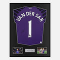 Framed Van Der Sar Signed Manchester United Shirt Goalkeeper Purple [Classic]