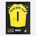 Framed Van Der Sar Signed Manchester United Shirt Goalkeeper Yellow [Classic]